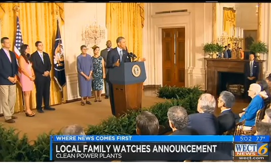 Media: M&O Supporter  & Family Stand with President Obama in his Announcement of the Clean Power Plan