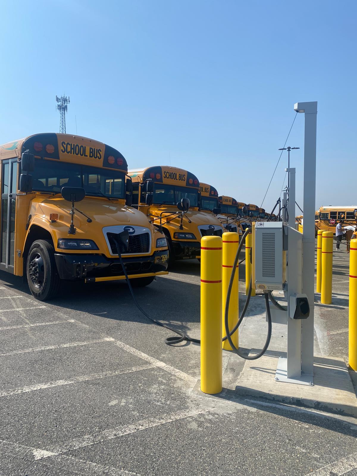 Bibb Co. schools roll out first electric bus fleet set to reduce diesel pollution, costs
